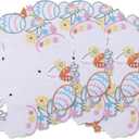 4PCS Easter Placemats,Cute Placemats,Easter Table Runner,15 Inch Round Place Mats,Centerpiece Table Decorations,Embroidered Place Mats for Home Dining Holiday Kitchen Spring Table Decoration