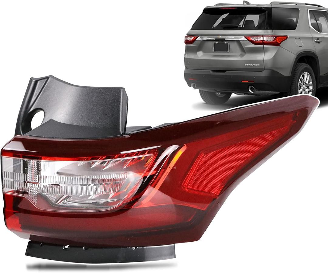 LED Tail Light Assembly Outer Compatible with Chevy Traverse 2018 2019 2020 2021 Right Passenger Side Taillight Replace 84618032 GM2805130