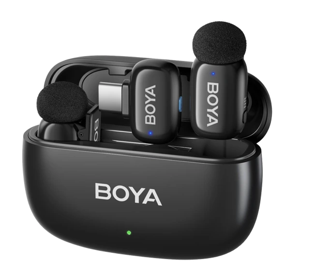 BOYA mini 2 Wireless Lavalier Microphones for iPhone 15/16/17 & Android, AI Noise Cancellation, App Control, 30H Battery Life with Charging Case, Lapel Microphone Wireless for Video Recording Vlogging