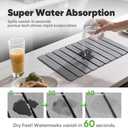 Stone Drying Mat for Kitchen Counter, Quick Diatomaceous Earth Mats for Dishes, 23.6"L x 15.7" W Super Absorbent Fast-Drying Collapsible Countertop Stone Mat (Light Grey, 24" x 16")
