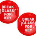 Housoutil 2PCS Emergency Key Box Breakable Glass Fire Safety Wall-Mounted, Wall-Mounted Break Glass Lock Box for Home/Office