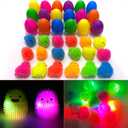 18 Pack Easter Eggs Fillers LED Chick Puffer Balls, Easter Basket Stuffers with Light Up Stress Relief Fidget Toys Squeeze Ball, Easter Egg Hunt Party Favor for Kids Boys Girls Toddler Teens
