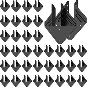 40 Pack Hurricane Ties for Rafter Brackets 2x4, 2x6 18-Gauge Joist Hangers Black, Truss Framing Brackets for Roof, Hurricane Clips for Rafters Powder Coated