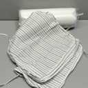 AAAAAcessories D-Shaped Chair Cushions, 2" Thick Dining Chair Pads with Ties and Removable, Machine-Washable Cover, 17" x 16", Set of 6, Pinstripe Brown