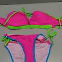 Blooming Jelly Womens Bikini Sets Two Piece Cheeky Swimsuits Curvy Cutout String Bathing Suits (Small, Neon Hot Pink)