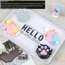 2 x Taba Squishy Cat Paw Squeeze Toys,Sensory Fidget Toy for Your Best Mellow and Chill,Birthday Gift, Squishy Toys for Adults (Blue Transparent)