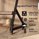 Heavy Duty Rolling TV Stand with Power Outlet for 55 to 100 inch TV Easy Installation, High Mobility, Holds up to 220LBS, 2-Tier Large Wood Shelf Storage Space, Vesa 800×600mm