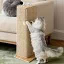 Wooden Couch Corner Cat Scratcher with Sisal Scratching Mat, Couch Cat Scratch Protector with Adjustable Buckles, Couch Corner Protectors for Cats, Cat Scratch Furniture Protector for Sofa