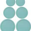Replacement Lids for Pyrex Containers Round Glass Food Plastic (2) 2-Cup (2) 4-Cup (2) 7-Cup (Turqoise)