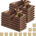 RUDONG M 100 Pcs Chocolate Brown Satin Napkins and Napkin Rings Set, 17 x 17 Inch Square Cloth Napkins Set of 50, Silky Soft Table Napkins Bulk for Weddings, Banquet, Parties Dinner Decoration