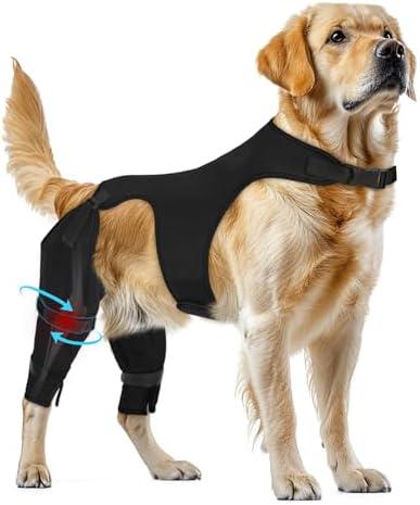 Supet Dog Rear Leg Sleeve to Stop Licking- Potty-Friendly for TPLO ACL Surgery Leg Injuries, Chew Resistant Washable Recovery Sleeve, for Male and Female Pets (L)