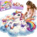 LINAYE Unicorn Puzzle for Kids Ages 4-6, Unicorn Floor Puzzles for Girls 4-6, 48 Pieces Large Puzzles for Toddlers Kids, Christmas Birthday Gifts Toys for 3 4 5 6 7 8 Year Old Girls