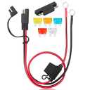 Bates- SAE Battery Connector, 2 FT, 12 AWG, SAE to O-Ring Harness with 5A-25A Protection Fuses & Polarity Reverse Adapter, 2-Pin Connector for Chargers, Maintainers, Solar Panels & Motorcycles