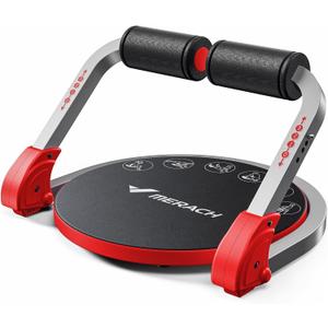 MERACH Ab Machine for Stomach Workout, Ab Crunch Machine with 3 Adjustable Resistance and Automatic Rebound, Sit Up Machine with 330 LBS Weight Capacity, Ab Workout Equipment for Home Exercise (Red)