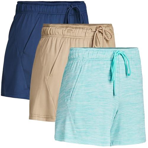Womens Dry Fit Athletic Running Shorts 3 Pack Women's Workout Gym Short's, Casual Lounge Beach Short for Women Small