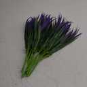 Outdoor Artificial Plants 8 Bundles Fake Plants Grass UV Resistant Fake Flowers Bush Greenery,17Inch Tall Faux Grass Shrubs for Home Porch Pathway Garden Dcor Outside Indoor (Purple)