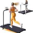 Folding Foldable Walking Pad Treadmill with Handle Bar and Adjustable Incline, 3.5HP Portable Electric Treadmills with Handles for Home Small, Home Treadmills with Incline, 0.6-7.6MPH, 350LBS