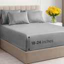 Extra Deep Cal King Sheet Set - 6 Piece Breathable & Cooling Sheets - Hotel Luxury Bed Sheets Set - Easy Fit - Soft, Wrinkle Free & Comfy Sheets Set - Heathered Grey Sheet Set w/Extra Deep Pockets