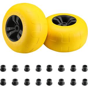 ONECHOI Beach Balloon Wheels, 13" Flat-Free Solid PU Beach Cart Tires Replacement Big Sand Wheels for Beach Buggy, Kayak Trolley, Canoe Cart, Rolling Walker, Garden Cart, Wheelchair & Buggy, 2-Pack