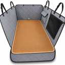 IJVAE Dog Cooling Mat for Car Back Seat, Breathable Summer Pet Travel Pad for Medium and Large Dogs, Reusable Dog Car Seat Mat for Cars, SUVs and Trucks, Natural