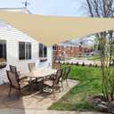 WINDSCREEN4LESS 16' x 16' x 16' Sun Shade Sail UV Block Fabric Canopy in Sand Triangle for Patio Garden Patio Customized
