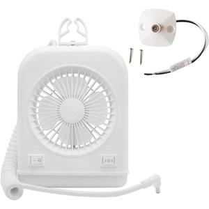 Dream lighting 12volt RV Camper Fan and LED Reading Light Combo for RV Pop UP Camping Interior Soft White Lighting with On/Off Switch 2-Speed Fan