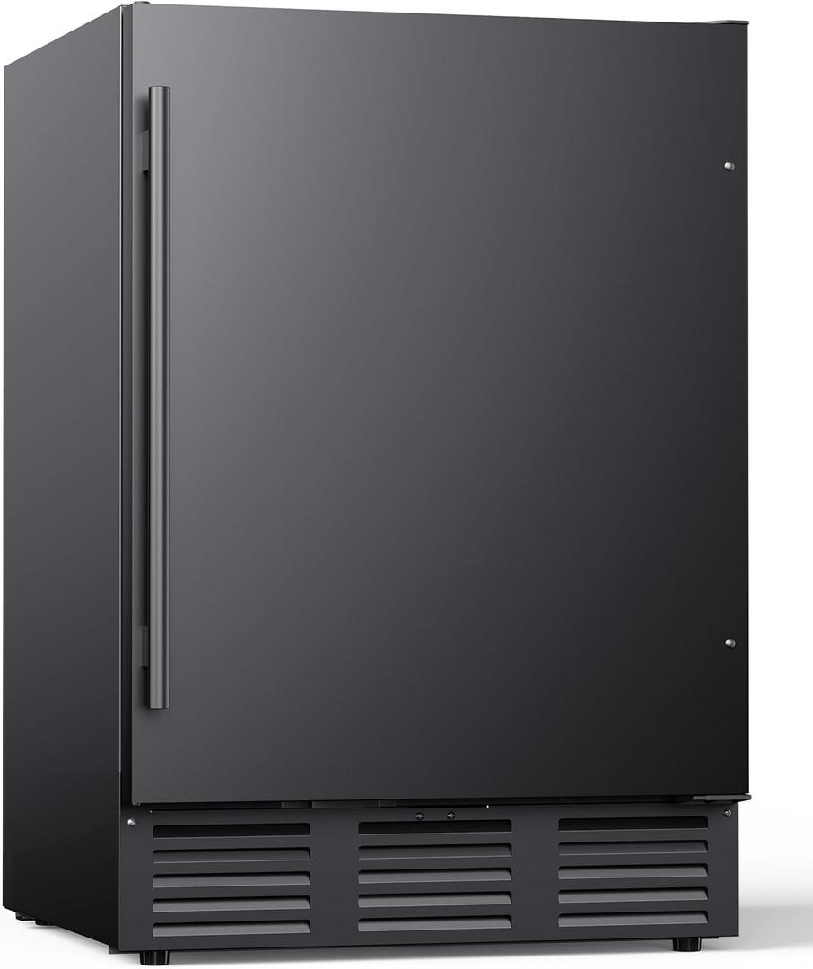 ICEVIVAL 24 Inch 182-Can Beverage Refrigerator, Built-In Outdoor Beer Fridge with Stainless Steel Door, Low Noise Cooling for Soda , Under Counter Freestanding Design