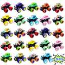 24 Pack Mini Monster Trucks Toys for Boys Girls Aged 3 and Above, Pull Back Truck Push and Go Friction Powered Car Toys Monster Truck Party Favors Birthday Decorations Classroom Prizes for Kids