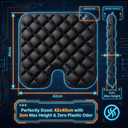 Inflatable Seat Cushion for Long Sitting, 54 High-Low Air Cell Travel Seat Cushion for Airplane, Office Chair, Car & Wheelchair, Adjustable Firmness Pressure Relief Seat Pad, 16.5" x 15.8"