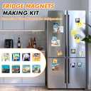 Aertiavty 120 Pcs Fridge Magnets Making Kit, 2 Inch Glass Magnets for Refrigerator, Locker, Whiteboard, Office, Kitchen, Decorative Magnet (60 Square Magnet+60 Glass+Clear Adhesive Dots)