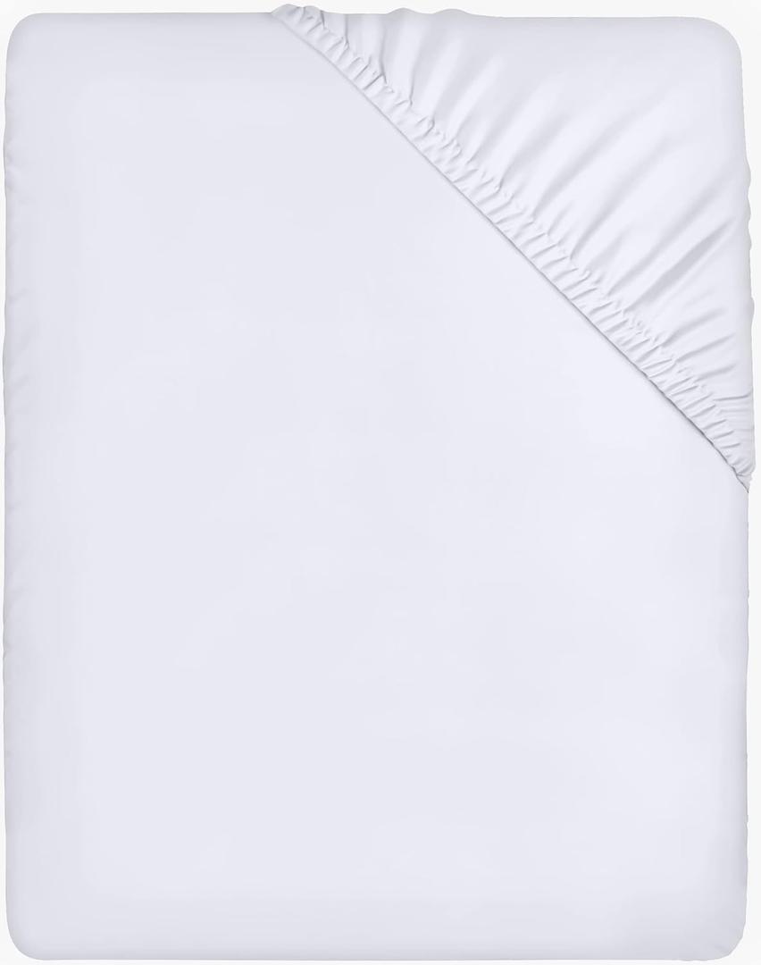 Utopia Bedding Fitted Sheet King, White - Deep Pocket 14 inch Easy Care - Soft Brushed Microfibre Fabric - Shrinkage and Fade Resistant - Bottom Sheet 