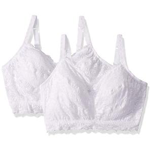 Cosabella Women's Say Never Curvy Sweetie Bralette 2 Pack, White/White, Extra Large