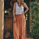 TARSE Womens Linen Wide Leg Pants Casual Loose Drawstring Summer Beach Travel Vacation Palazzo Harem Pants with Pockets (XL)