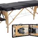 PayLessHere Massage Bed Portable Massage Table 24 inche Wide Lash Bed 2 Folding Heigh Adjustable Spa Table with Non-Woven Bag for Spa Footmassage Facial CareSpa Tattoo (Black)