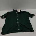 LETSEE Mens Short Sleeve Button Down Shirts Knit Polo Shirt Summer Beach Tops Resort Wear 2025 (Large, Dark Green)