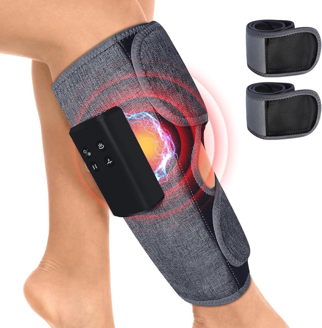 Air Compression Leg Massagers for Circulation and Pain Relief with Heat, Cordless Wearable Thigh or Calf Leg Massagers, 4 Modes 3 Intensities Relax for Home Office Gym, Gift for Men Women (Pair)