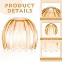 Teenyyou 2 Pcs Amber Glass Tulip Lamp Shades Small Flower Art Sconce Shade E26 Base 1.65" Top x 4.45" Dia. x 4.33" H Mini Lampshades Replacement for Table Chandelier Decor Vanity Pendant Light Cover