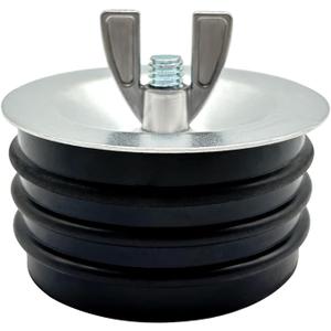 Steel Mechanical Test Plug, Sturdy Sewer Cleanout Cap with Galvanized Screw and Wing Nut Fit for Most Pipe Sink Pool,Black (3 Inch)