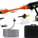 Cordless Pressure Washer , T TOVIA 870PSI Electric Washer Kit, Portable Power Cleaner with 6-in-1 and 0-180Adjustable Nozzle, Waterproof Battery for Washing Cars Patio Fence Watering Plants