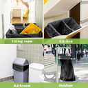 Teivio Trash Bags, 8 Gallon, 330 Count, Black, for Bathroom, Office, Industrial, Commercial, Janitorial, Municipal, Recycling