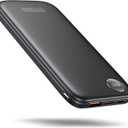 Powerbank Fast Charging Max 12V/4.5A, Ultra Slim Portable Charger USB C 10000mah, Travel Power Bank for iPhone 11 12 13 14 15 16 17 Samsung Android, DC Lightweight Battery Pack Phone Charger, Black