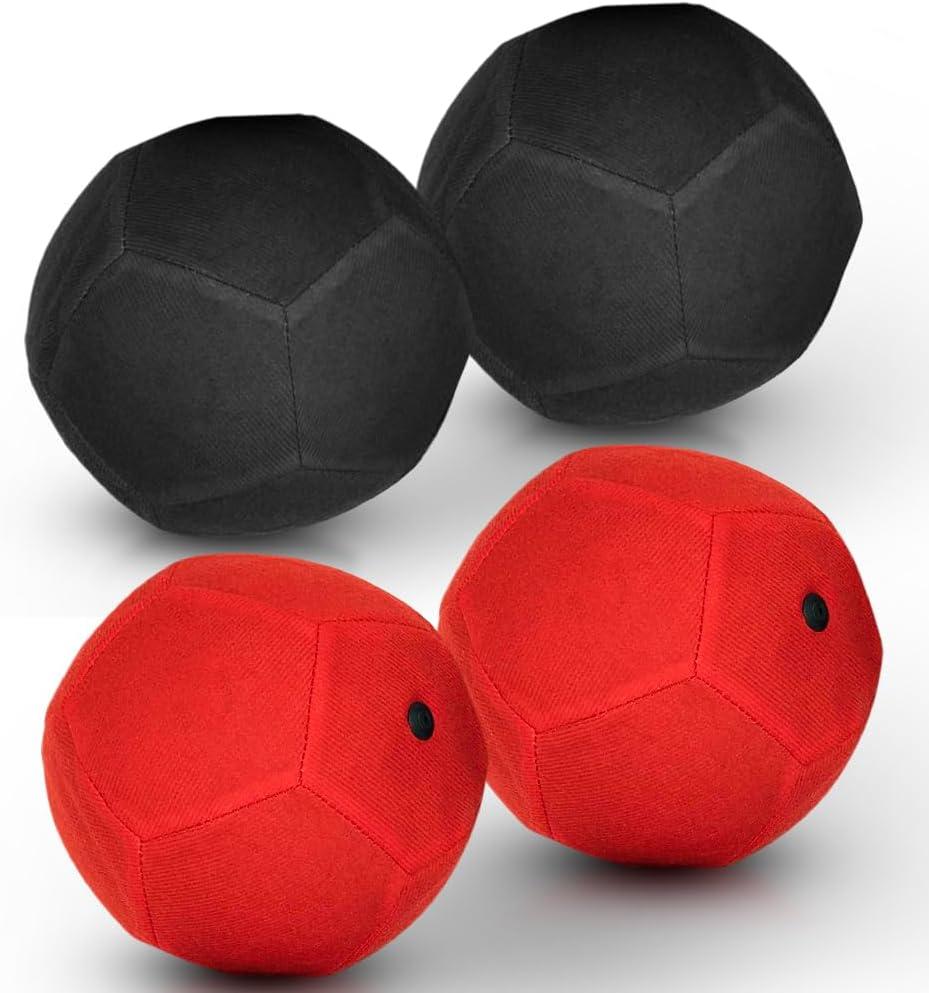 SWOOC Games - Replacement Balls for Giant Kick Darts - 2 Red and 2 Black (7-inch) - Inflatable Easy-Stick Balls - Giant Outdoor Games - Soccer Games - Giant Yard Games - Inflatable Soccer Dart Board