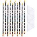 Blulu 10 Pcs Wax Pencil for Rhinestone Nail Point Drill Wax Pen Diamond Art Dotting Pen Self Adhesive Resin Picker Pencil Gem Picker Tool with 5 Pcs Triangular Bead Sorting Plate for Nail DIY Decor