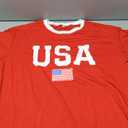 American Flag Shirts Women Oversized USA Shirt 4th of July T-Shirt Patriotic Tee Star Stripe Short Sleeve Tops, Red, M