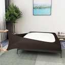 Box Spring Cover Queen/Cal Queen Size - Elastic Fabric Wrap Around 4 Sides Bed Skirt for Hotel & Home, Brown