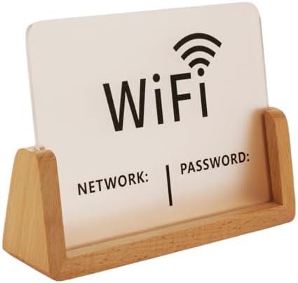FIREFLYWEB Wifi password signs creative vertical desktop American modern Simplicity, Wifi signs for home decor Classic Custom Design (Wood Base)
