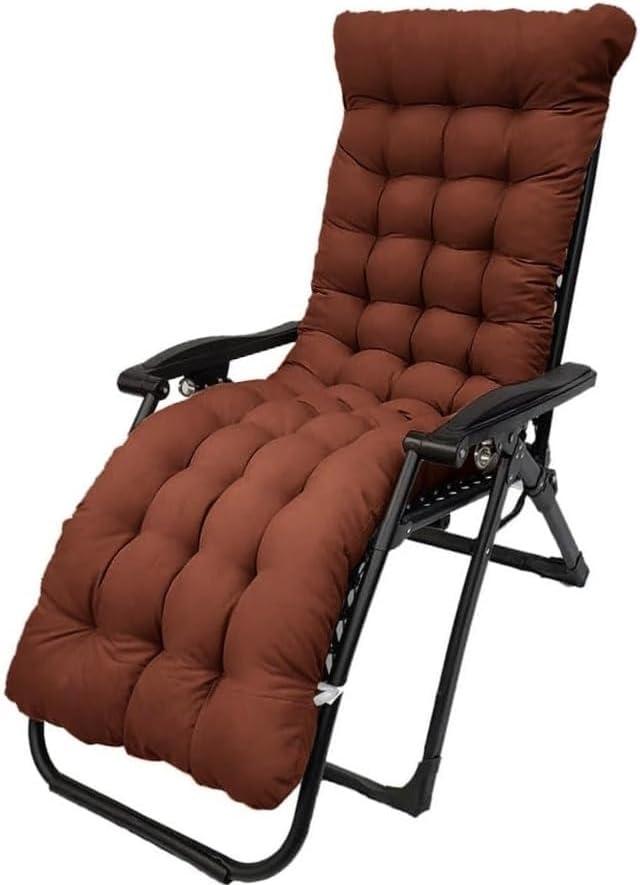 Patio Chaise Lounger Cushion Rocking Chair Sofa Cushion with 6 Ties Thick Padded Swing Bench Cushion Zero Gravity Chair Cushion61x19x3in (Dark Coffee)