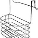 Spectrum Duo Over Cabinet Towel Holder and Cabinet Basket Medium for Kitchen Towel Under Sink Storage, Durable Steel Over the Cabinet Door Towel Bar Organizer with No Drill Installation, Chrome