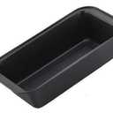 Jacent Clear Food Storage Container 2 pk and 
Aluminium Non Stick Coated Baking Tray Bread Loaf Mould Baking Pan Combo, Black
