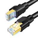 DDMALL CAT 8 Ethernet Cable 25ft, High Speed Network Cable 40Gbps 2000MHz F/FTP LAN Internet Cable CAT8 with Gold Plated RJ45 for Router, Modem, Gaming, X Box, PCs, Laptops (25ft/8m, Black)